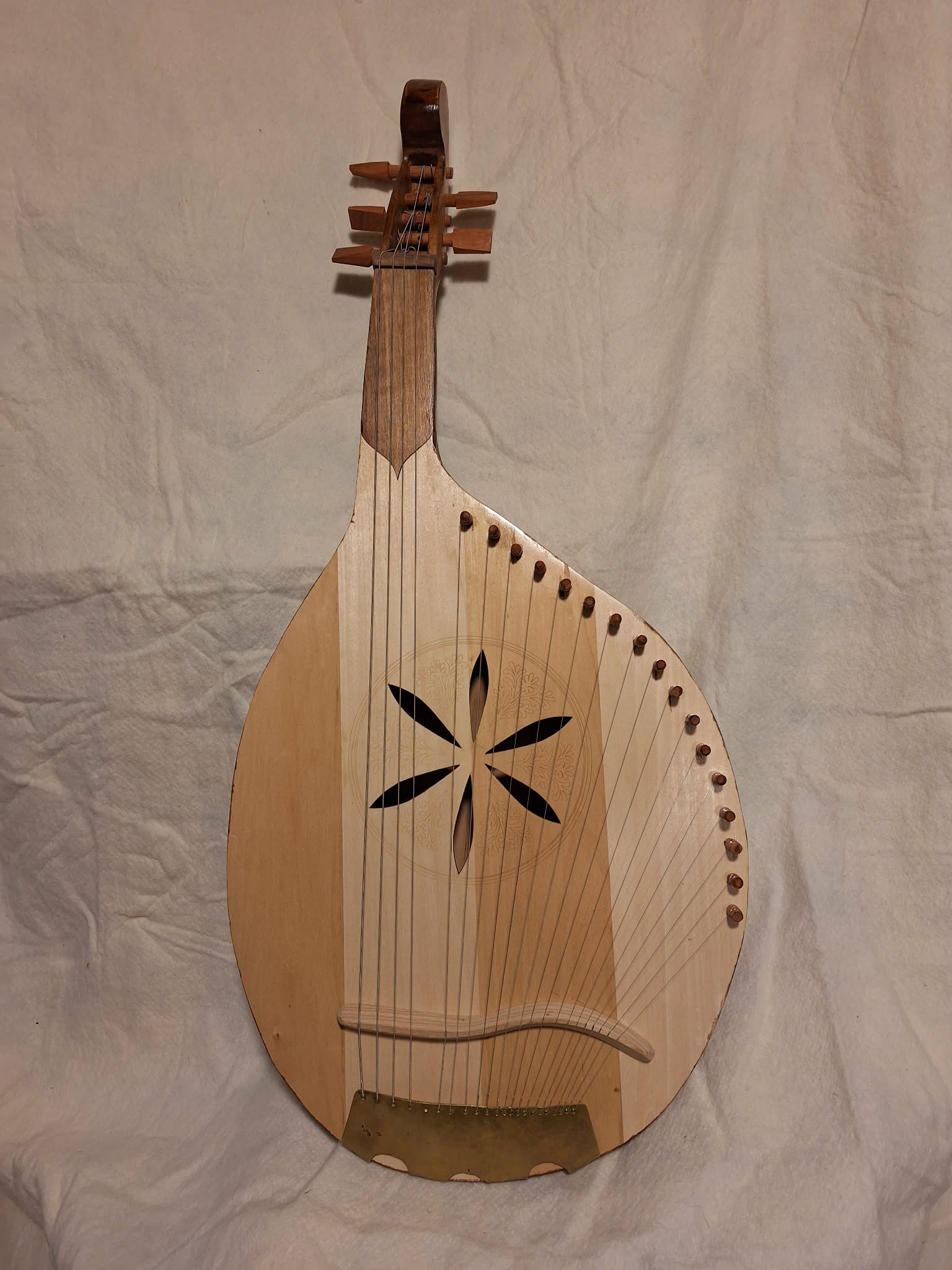 Finished folk bandura full front view